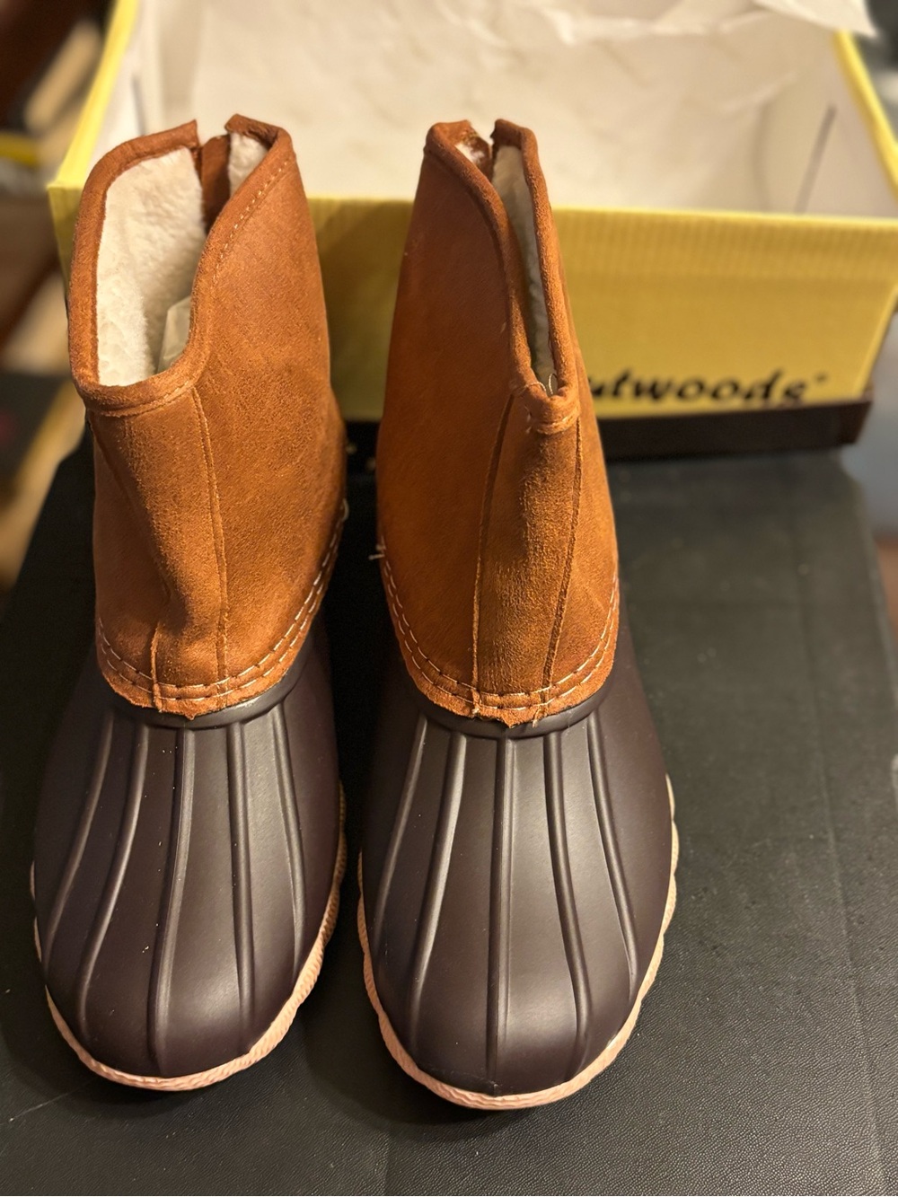 Outwoods Brown Suede & Dark Brown Waterproof Duck Boots